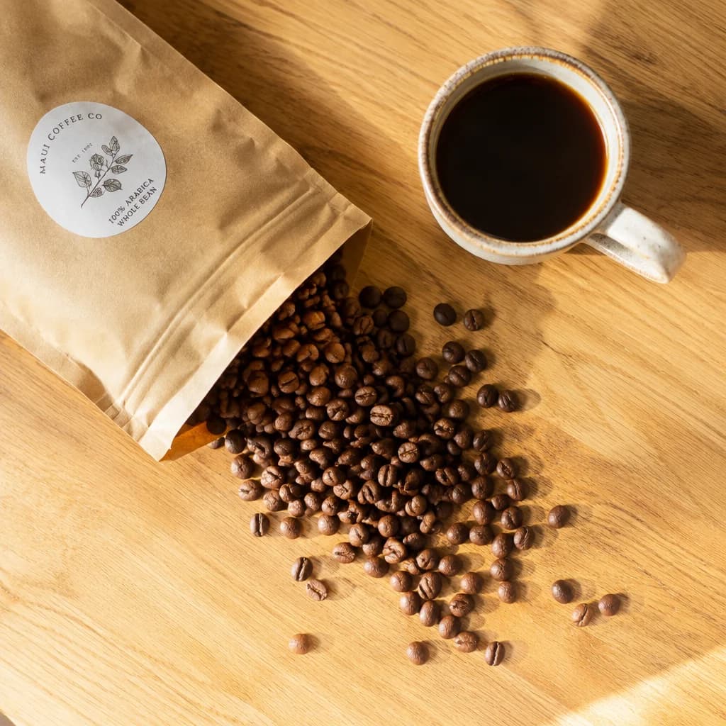 Coffee beans flat lay